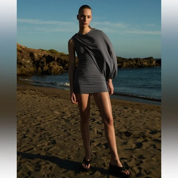 ★ZARA★ ZW COLLECTION SHORT CAPE DRESS ZW COLLECTION SHORT CAPE DRESS - Red | ZARA United States